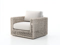 Poltrona da giardino - Corda-Tessuto - 88x84x76 cm - Beige-Avorio - Stile contemporaneo