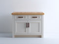 Credenza - Legno - 100x45x90 cm - Bianco-Naturale - Stile moderno