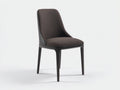 Sedia da pranzo - tessuto - 52x55x87 cm - marrone scuro-nero - stile contemporaneo