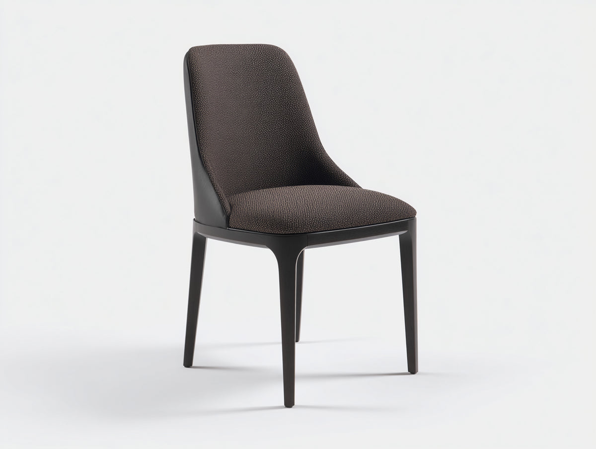 Sedia da pranzo - tessuto - 52x55x87 cm - marrone scuro-nero - stile contemporaneo