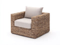 Poltrona da giardino - Rattan-Tessuto - 92x86x78 cm - Marrone-Beige - Stile naturale