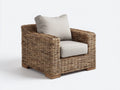 Poltrona da giardino - Rattan-Tessuto - 93x87x81 cm - Marrone-Tortora - Stile naturale