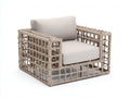 Poltrona da giardino - Corda-Tessuto - 91x87x78 cm - Tortora-Beige - Stile naturale