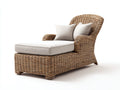 Lettino prendisole - Rattan-Tessuto - 188x86x91 cm - Naturale-Crema - Stile naturale