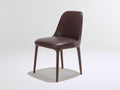 Sedia da pranzo - similpelle-legno - 53x51x84 cm - marrone scuro - stile contemporaneo
