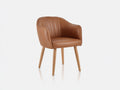 Sedia da pranzo - similpelle-legno - 59x58x79 cm - marrone cognac-legno naturale - stile rétro moderno