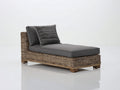 Lettino prendisole - Rattan-Tessuto-Legno - 194x85x73 cm - Tortora-Grigio antracite - Stile contemporaneo