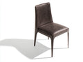 Sedia da pranzo - similpelle-legno - 49x55x90 cm - marrone scuro - stile contemporaneo