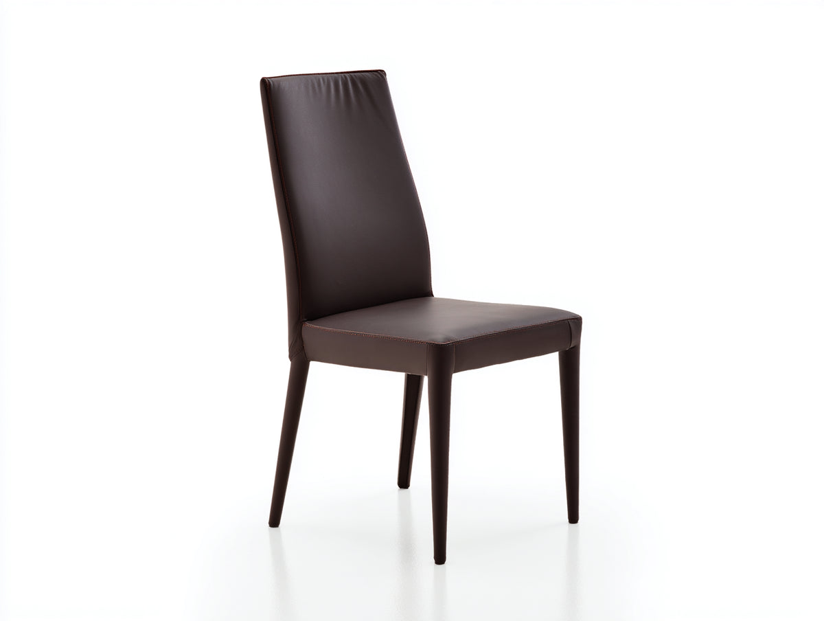 Sedia da pranzo - rivestimento effetto pelle - 46x53x94 cm - marrone scuro - stile moderno