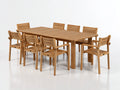 Set da pranzo da esterno - Legno - 220x100x75 cm - Naturale - Moderno