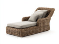 Lettino prendisole - Rattan-Tessuto - 198x91x96 cm - Marrone naturale-Beige - Stile rustico
