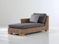 Lettino prendisole - Rattan-Tessuto-Legno - 191x89x76 cm - Marrone naturale-Grigio scuro - Stile moderno
