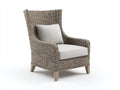 Poltrona da giardino - Rattan-Tessuto-Legno - 92x86x108 cm - Tortora-Crema - Stile classico