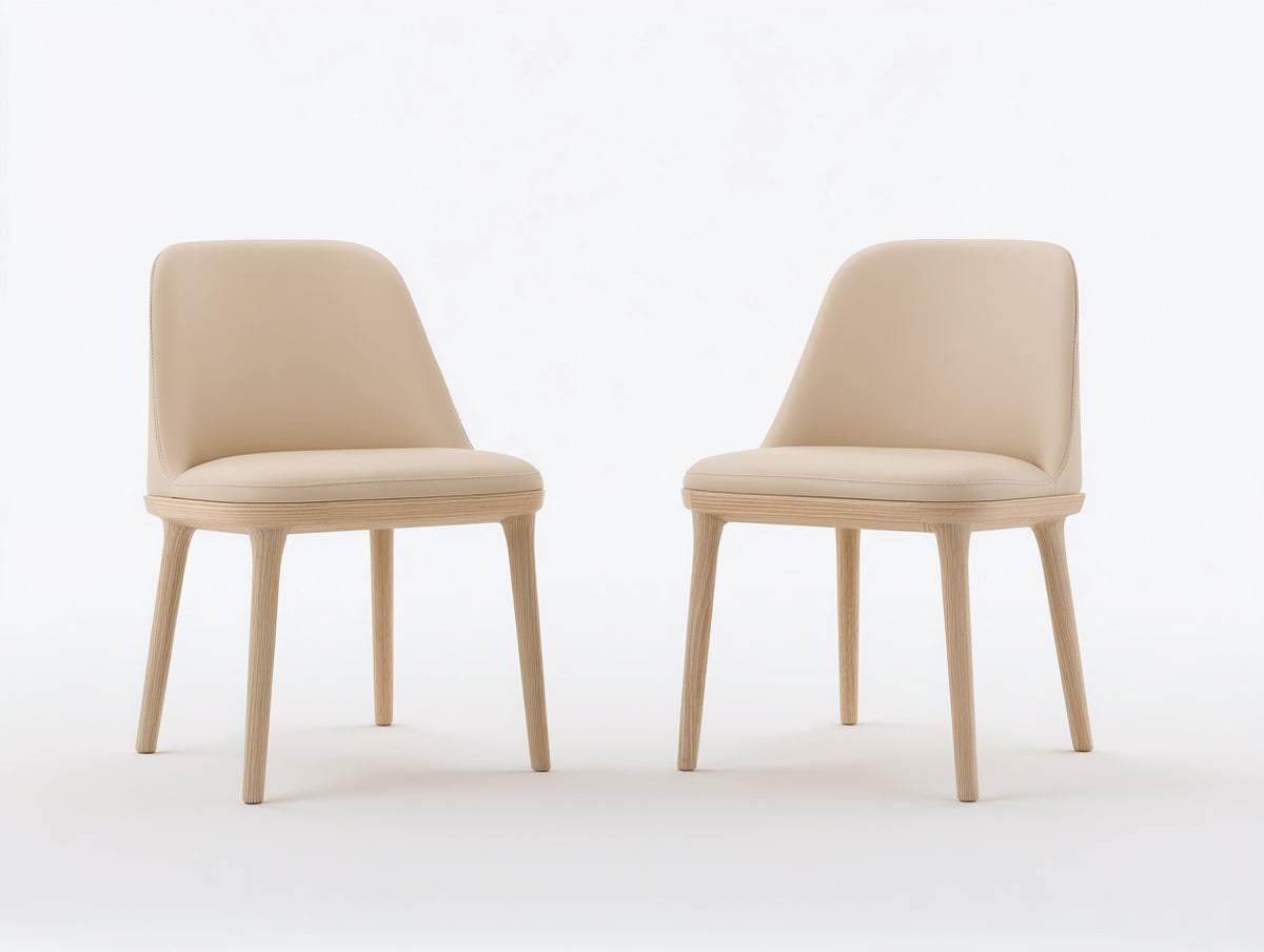Sedia da pranzo - legno - 52x55x84 cm - beige-legno naturale - stile moderno