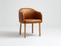 Sedia da pranzo - similpelle-legno - 60x58x78 cm - marrone cognac-legno naturale - stile moderno rétro