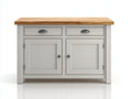 Credenza - Legno - 105x45x88 cm - Bianco-Naturale - Stile classico rustico