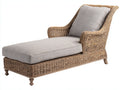 Lettino prendisole - Rattan-Tessuto-Legno - 195x88x96 cm - Naturale-Beige - Stile classico